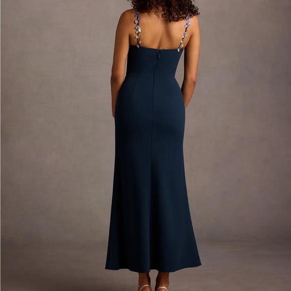 JALISE NAVY AND MULTI FLORAL NECKLINE MAXI DRESS - size 14 - Picture 2 of 3